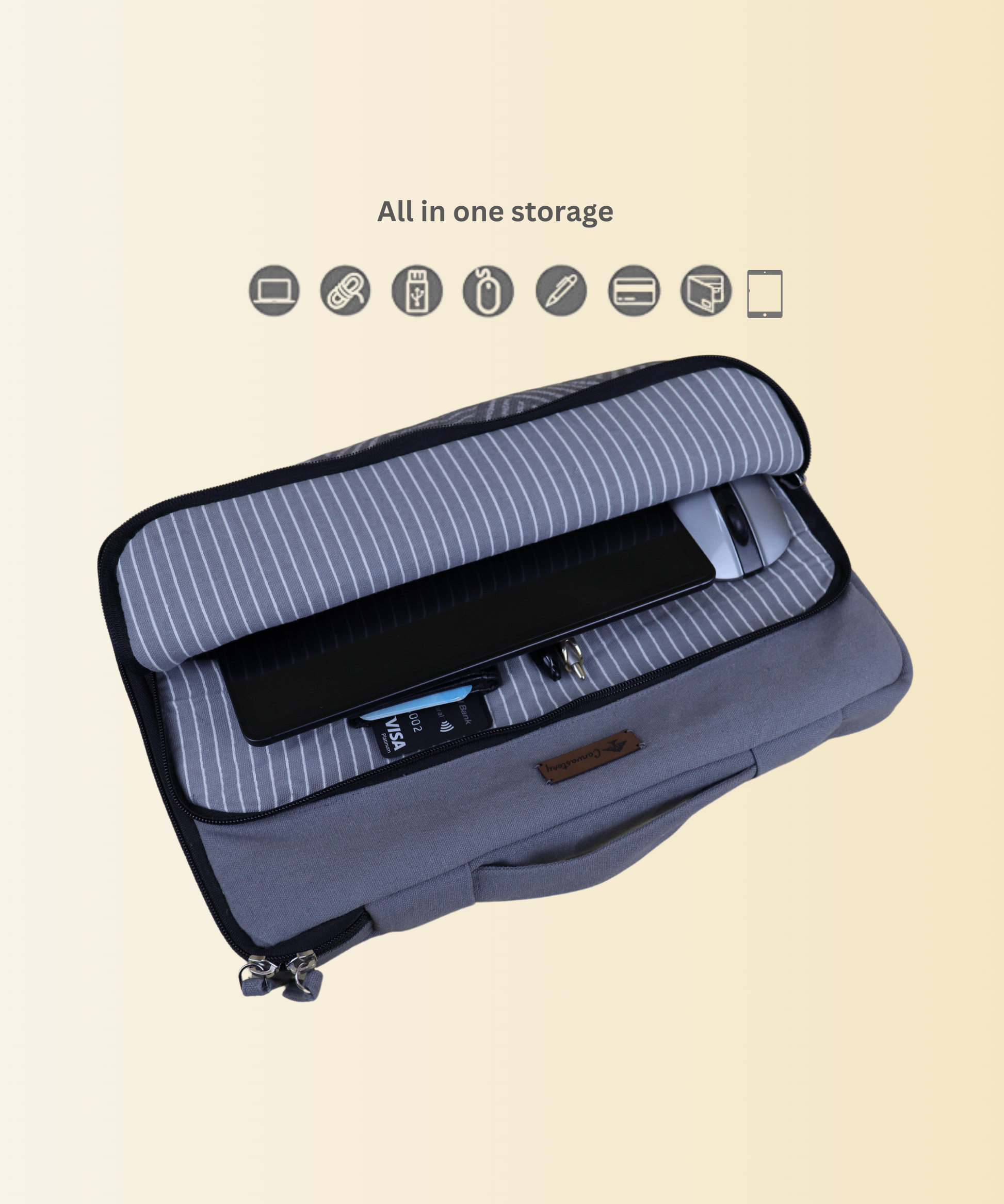 Functional laptop sleeve 14 inch, Laptop sleeve with pockets 14 inch, 14-inch laptop sleeve, Laptop sleeve with handle, Unisex laptop sleeve 14 inch, Slim laptop bag, Portable laptop sleeve, Handmade Laptop Sleeve for 14-inch, Sustainable Laptop Sleeve