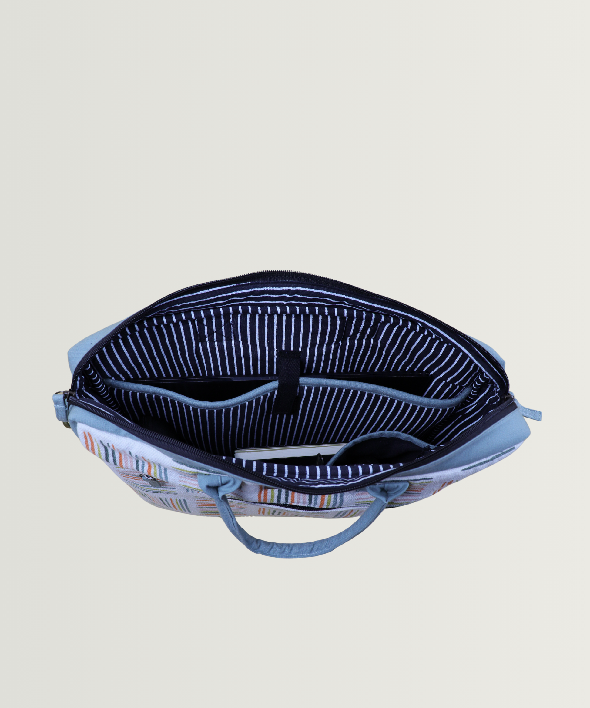 Sustainable-Cotton-Laptop-Bags, Commute-Laptop-Bags, Durable laptop bag with compartments & Adjustable strap, multi-pocket laptop shoulder bag, modern laptop backpack for men/women