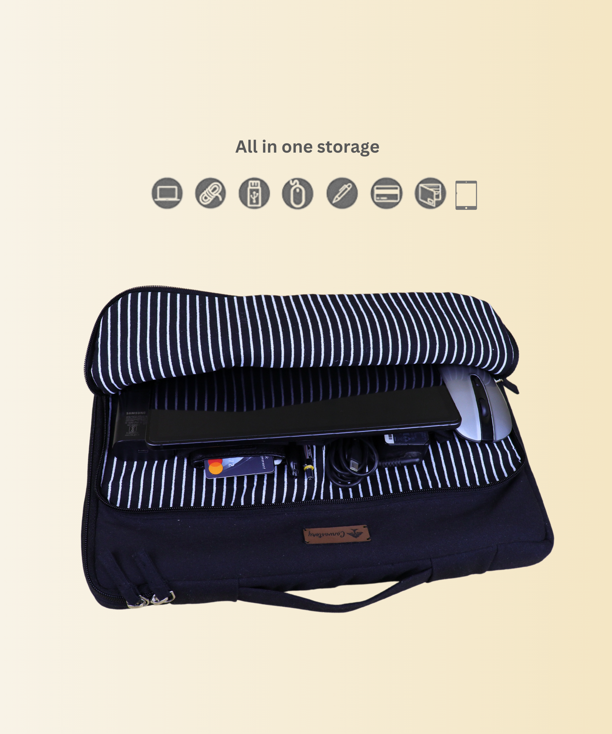 Functional laptop sleeve 14 inch, Laptop sleeve with pockets 14 inch, 14-inch laptop sleeve, Laptop sleeve with handle, Unisex laptop sleeve 14 inch, Slim laptop bag, Portable laptop sleeve, Handmade Laptop Sleeve for 14-inch, Sustainable Laptop Sleeve