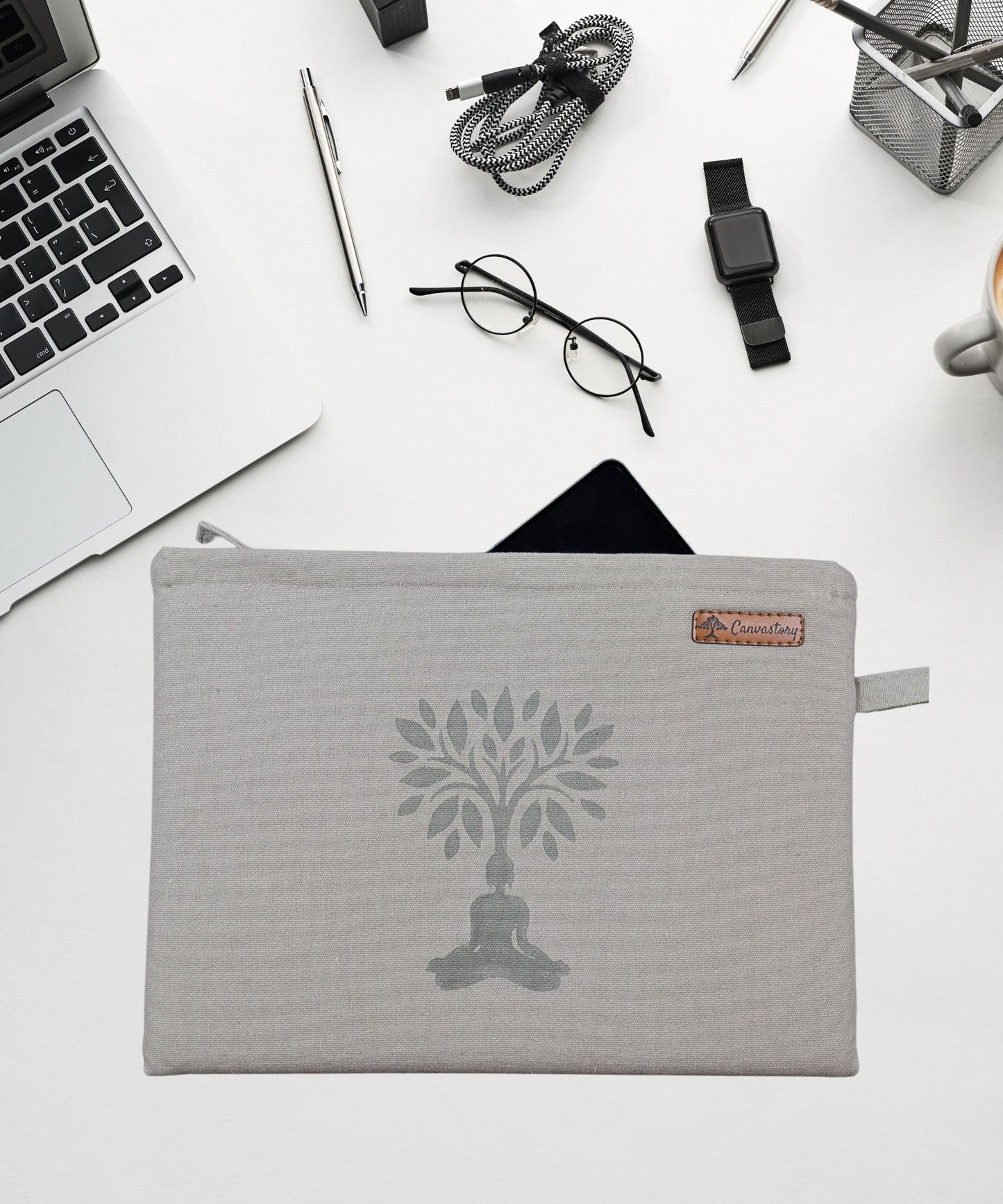 Sustainable-cotton-Eco-friendly-iPad-sleeve, Eco-friendly-tablet-case, Sustainable-cotton-iPad-sleeves, Lightweight-protection-Durable cotton case