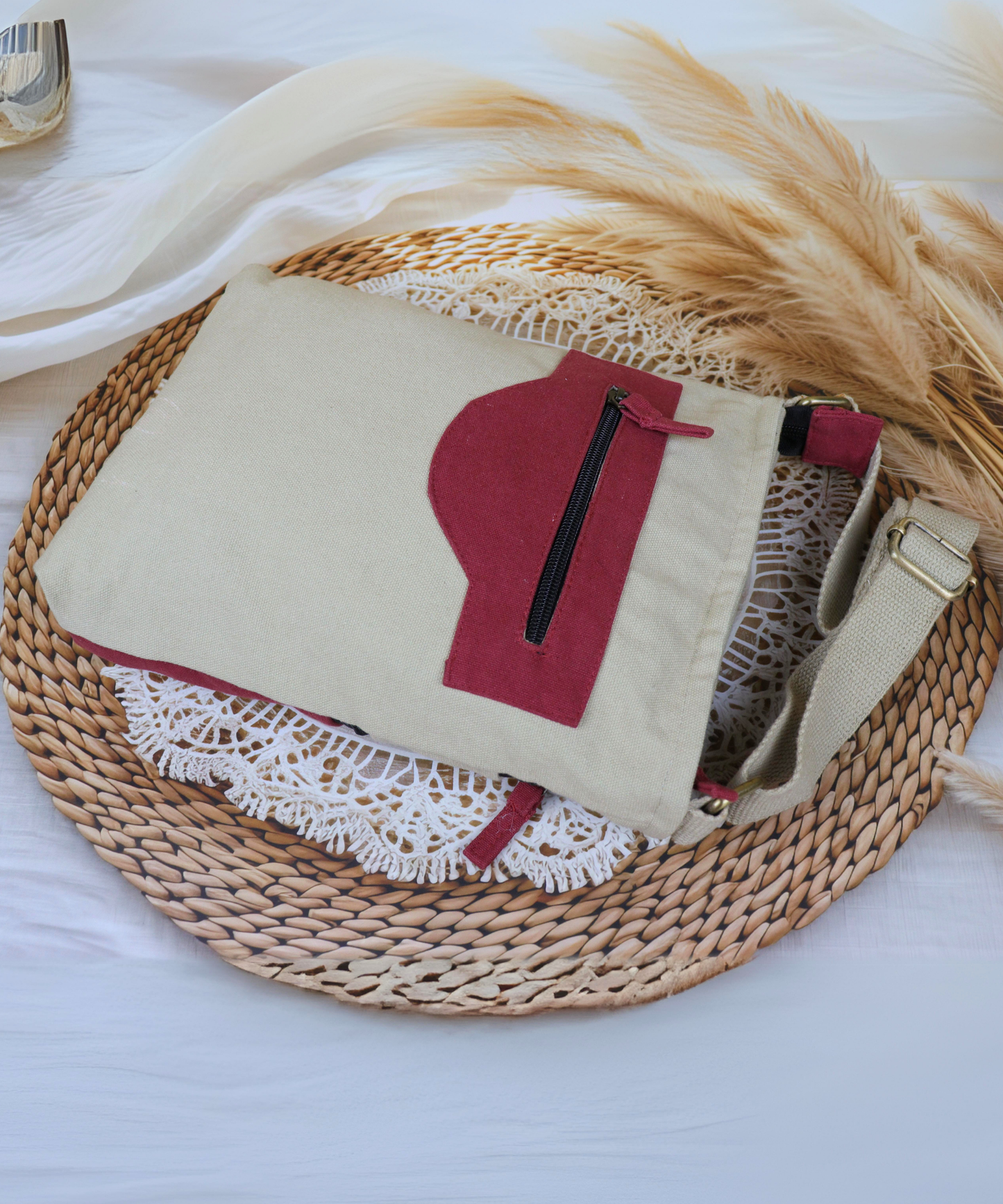 Unisex crossbody forest sling bag, Forest sling bag for men and women, Forest sling bag with adjustable strap, Sustainable crossbody sling bag, Crossbody sling bag for everyday use