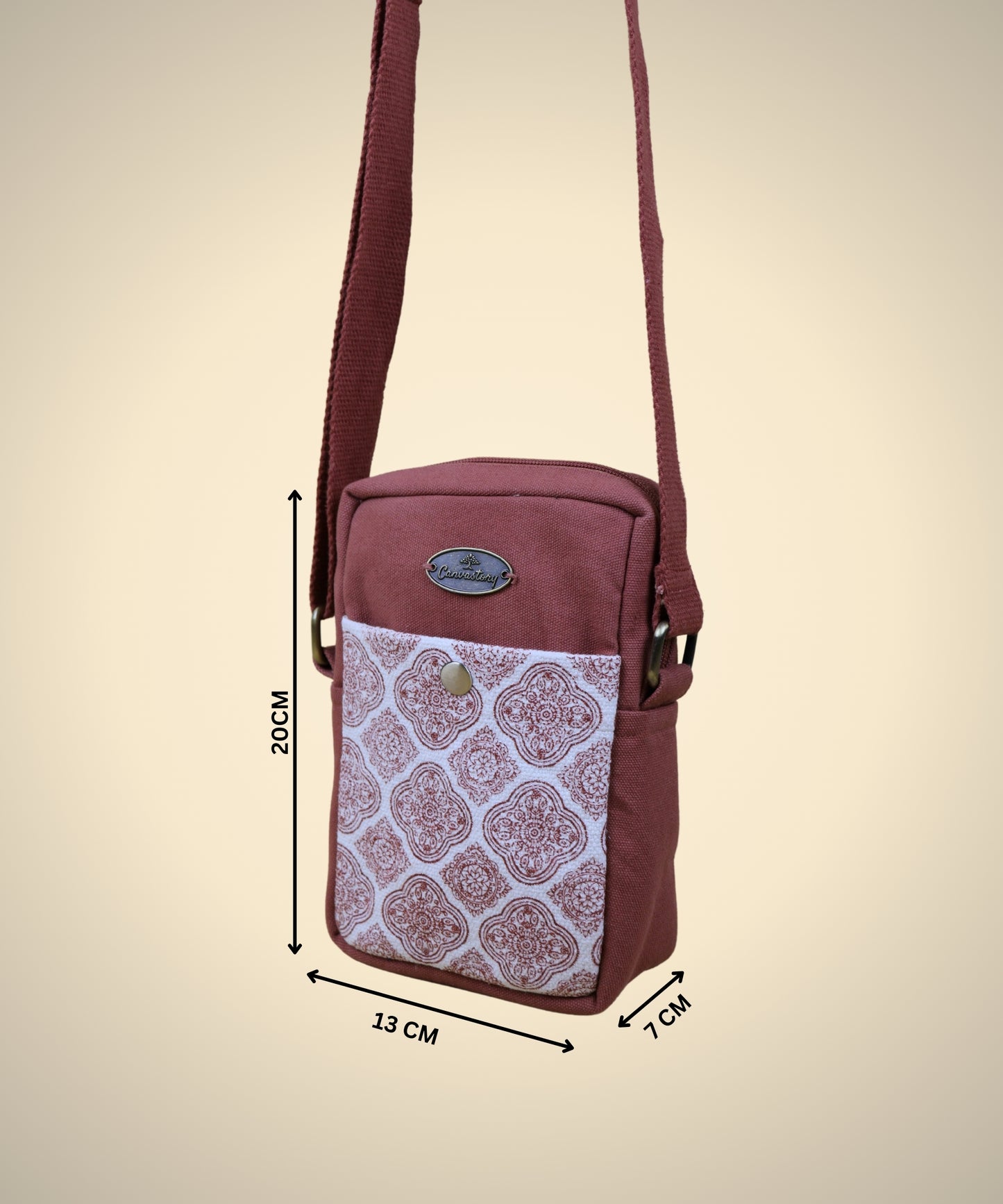 Canvastory Crossbody Mobile Phone Sling Bag for Women & Men| Utility Small Sling Bag for Women & girls| Phone Bag with Adjustable Strap | Mobile Pouch, Sling Bag for Women | Phone carrying sling